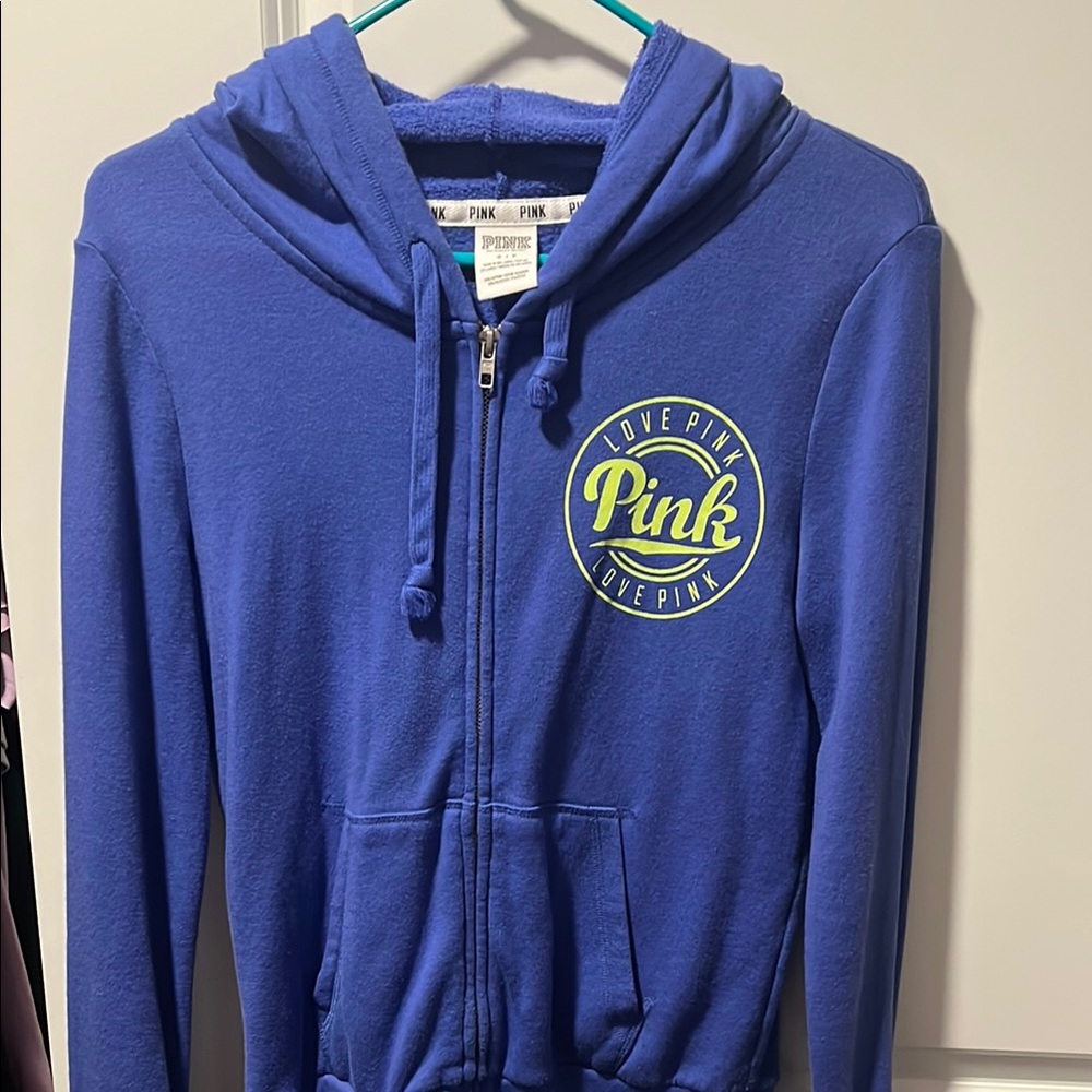 Blue Logo Zip Up Hoodie - Picture 5 of 8
